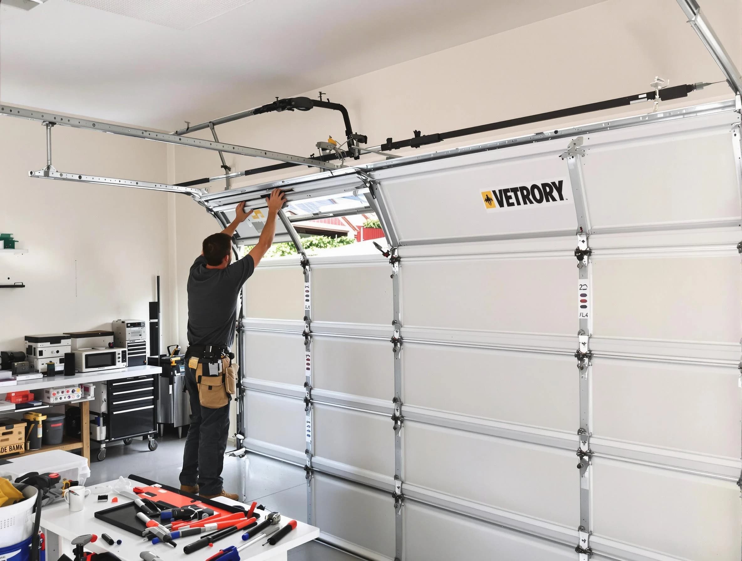 Warrior Garage Door Repair technician performing section replacement in Warrior