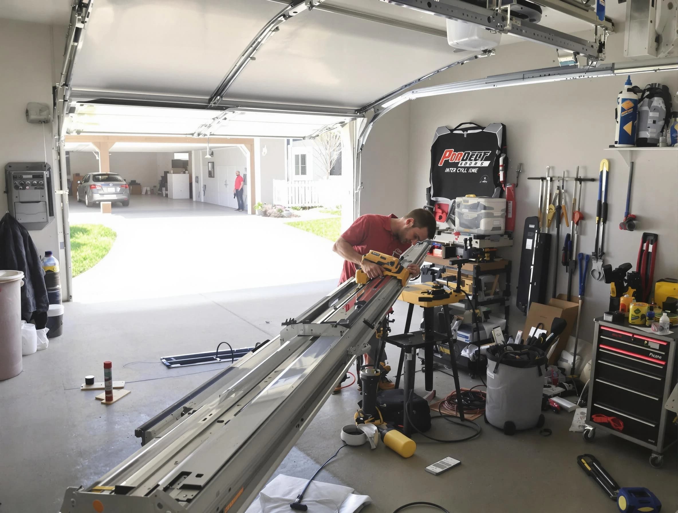 Warrior Garage Door Repair expert performing track repair in Warrior