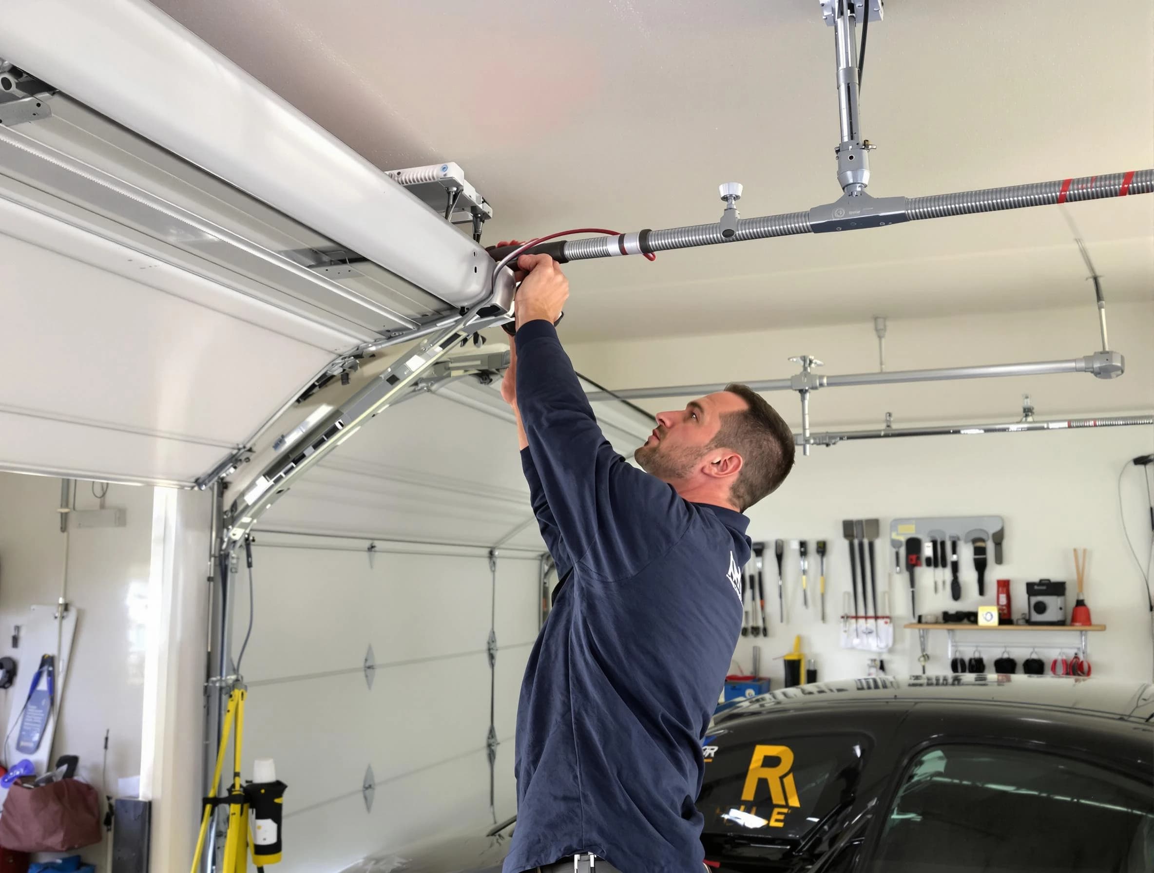 Warrior Garage Door Repair technician performing garage door cable repair in Warrior